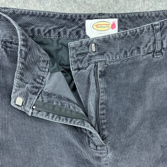 Talbots Pants Womens 10 Long Black Corduroy Straight Leg Jeans Stretch Cotton - Picture 4 of 12